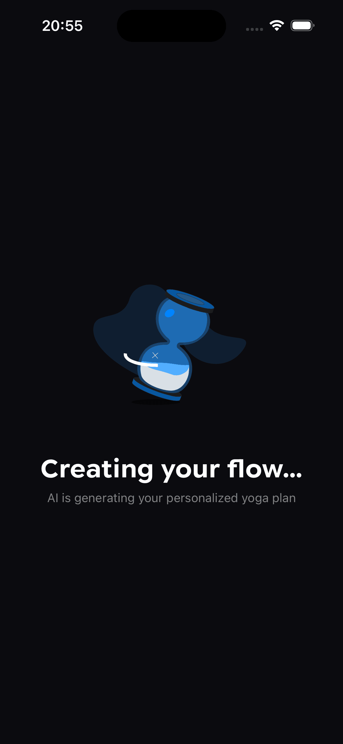Yoflow AI flow generation loading screen