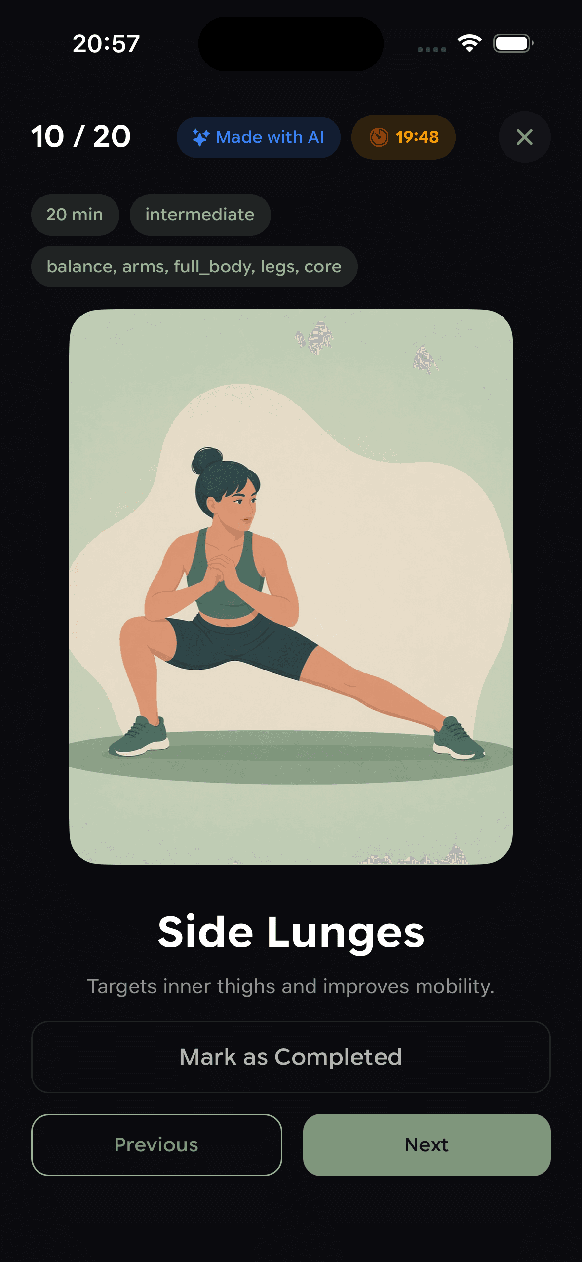 Yoflow yoga flow player screen
